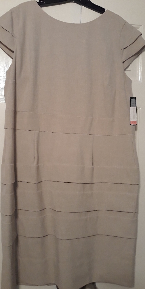 Taheri Beige Cap Sleeve Dress